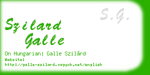 szilard galle business card